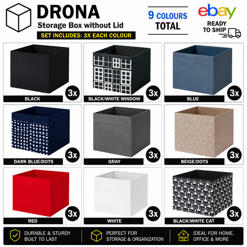 Ikea dröna storage box 9 - 3x,